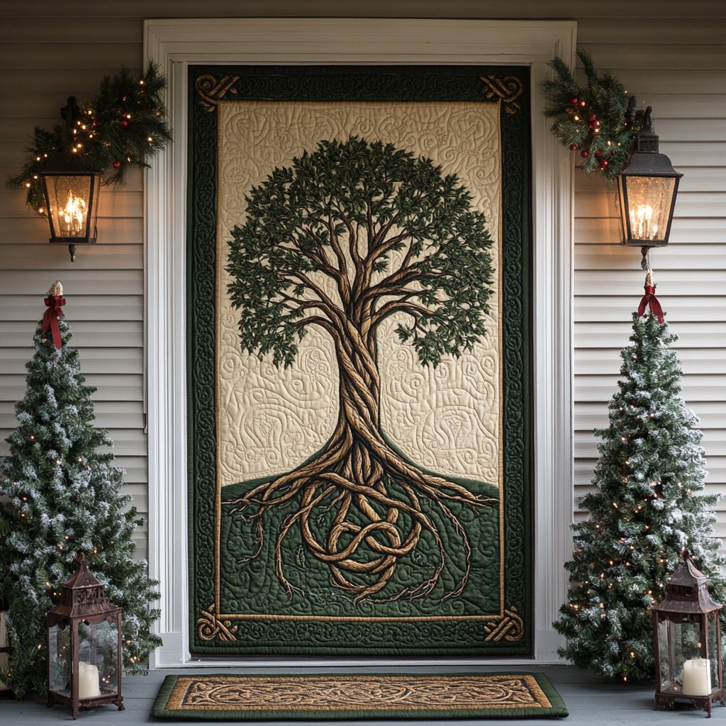 Eternal Roots Quilted Door Curtain printed door curtain