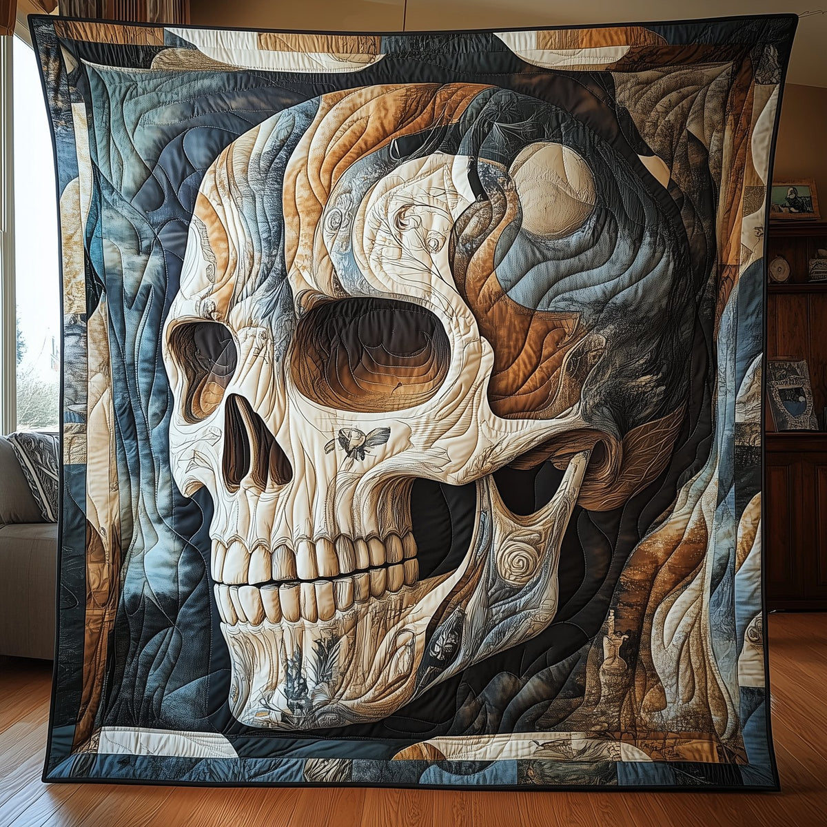 Eternal Solo Skull Quilted Blanket printed blanket