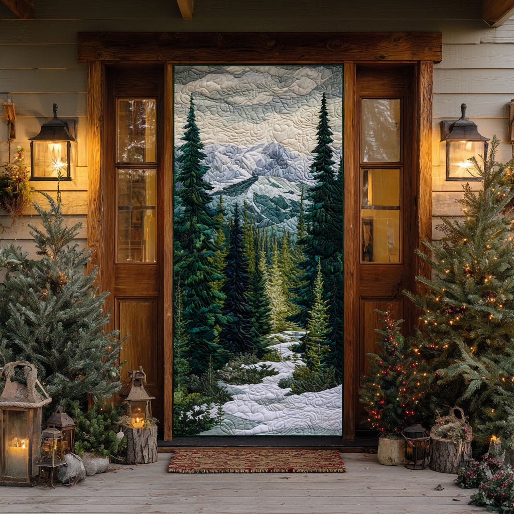 Evergreen Dream Quilted Door Curtain printed door curtain