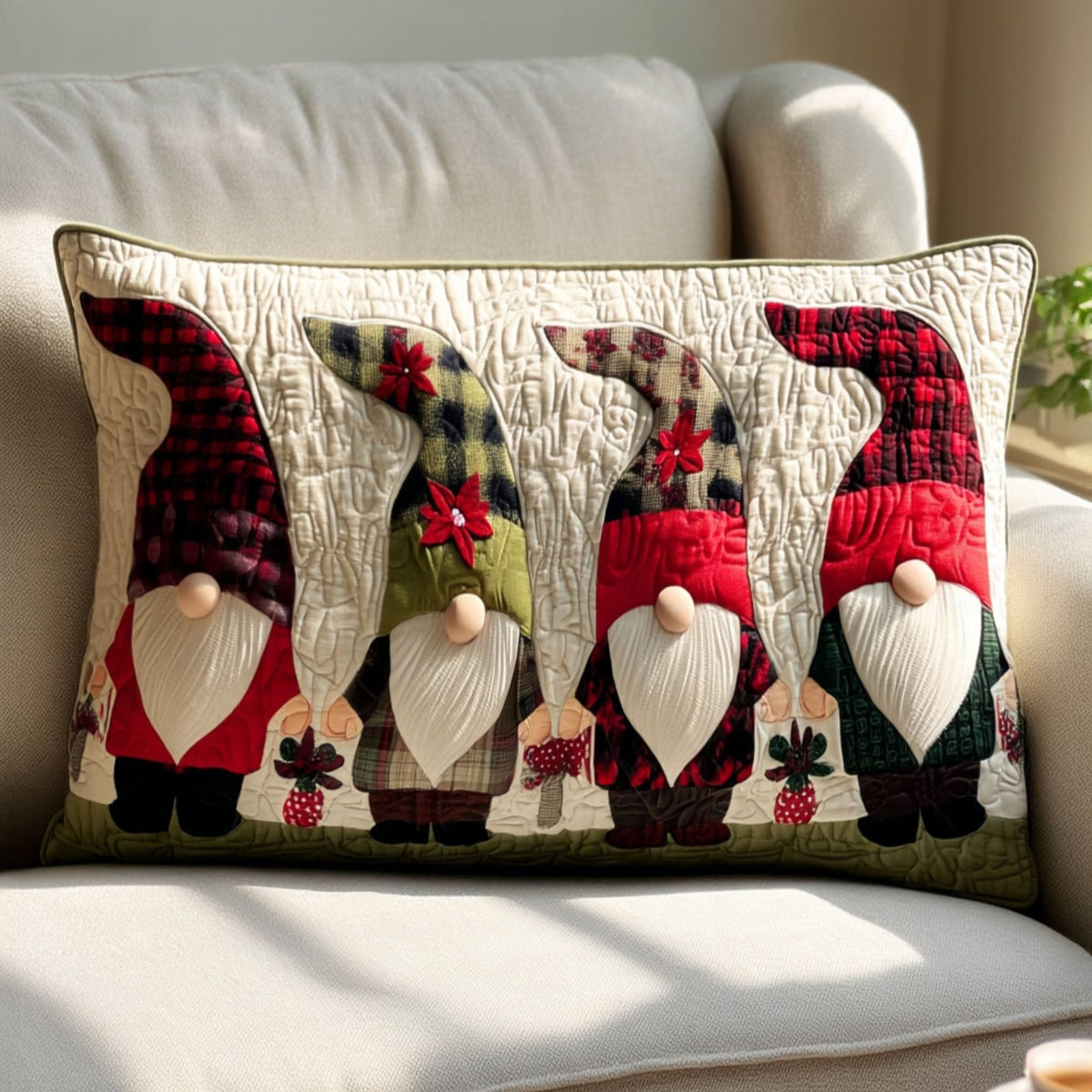 Evergreen Glow Quilted Bedding Cushion Cover printed cushion cover