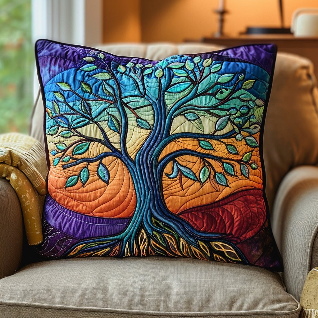 Everlife Tree Quilted Cushion Cover printed cushion cover
