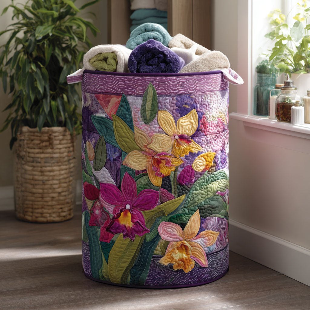 Exotic Blush Quilted Laundry Hamper printed laundry hamper