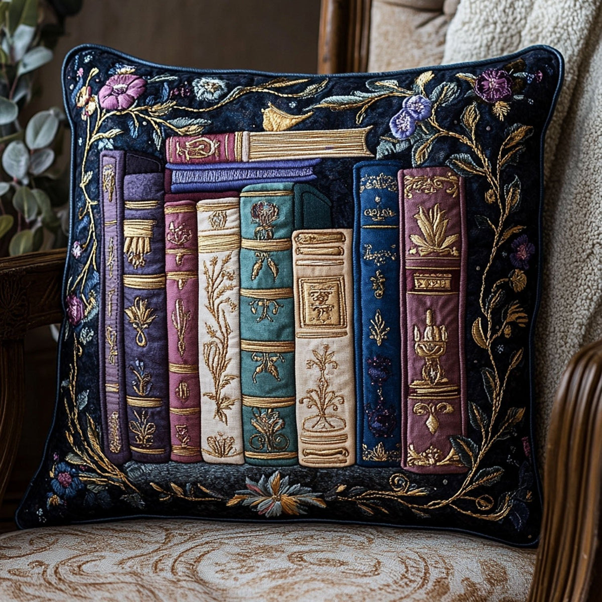 Fables in Bloom Quilted Cushion Cover printed cushion cover