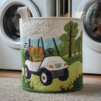Fairway Dreams Quilted Laundry Hamper printed laundry hamper