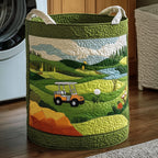 Fairway Dreams Quilted Laundry Hamper printed laundry hamper