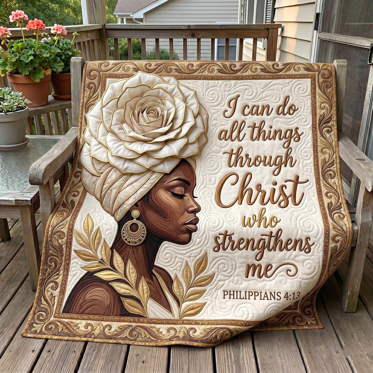Faithful Queen Quilted Blanket printed blanket