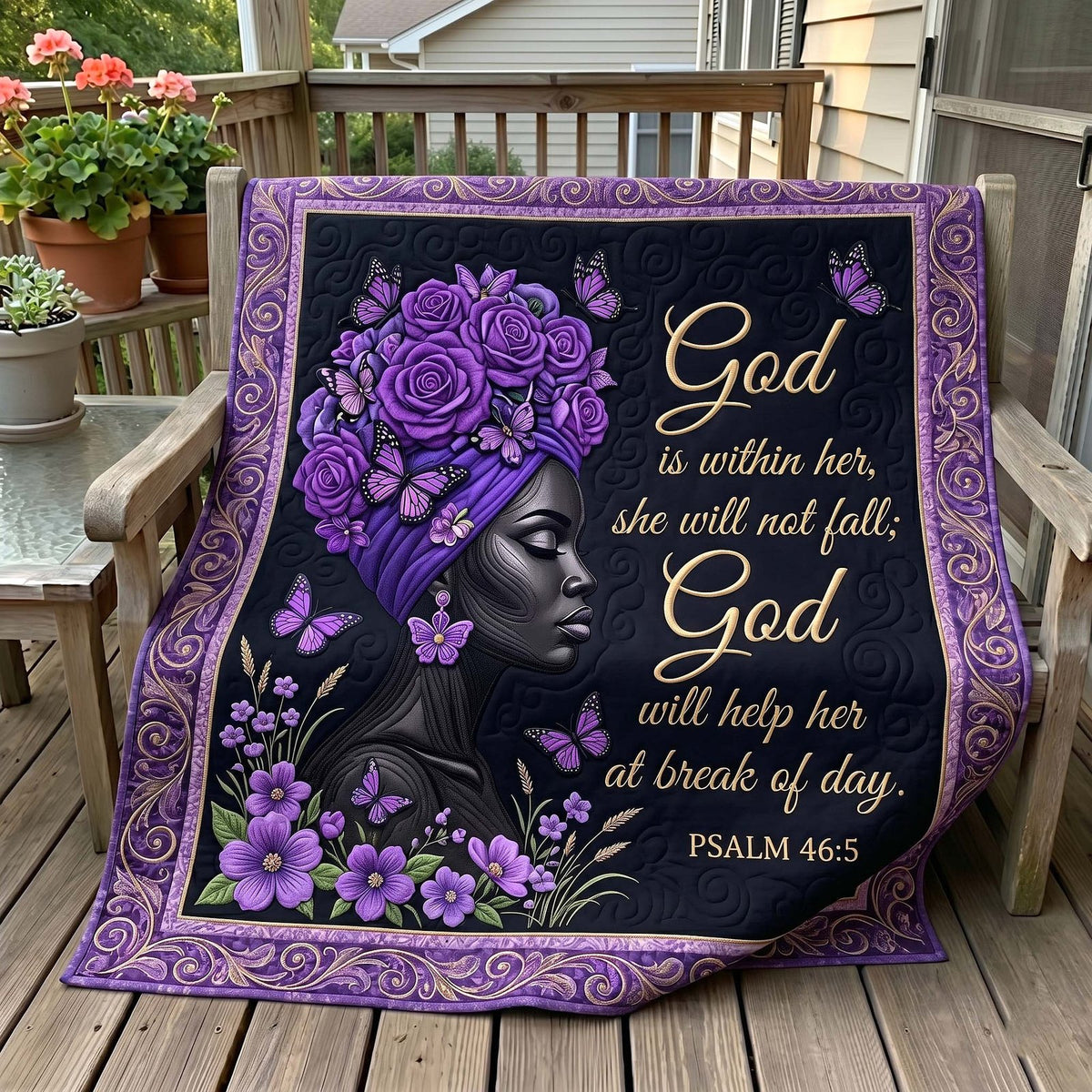 Faithful Queen Quilted Blanket printed blanket