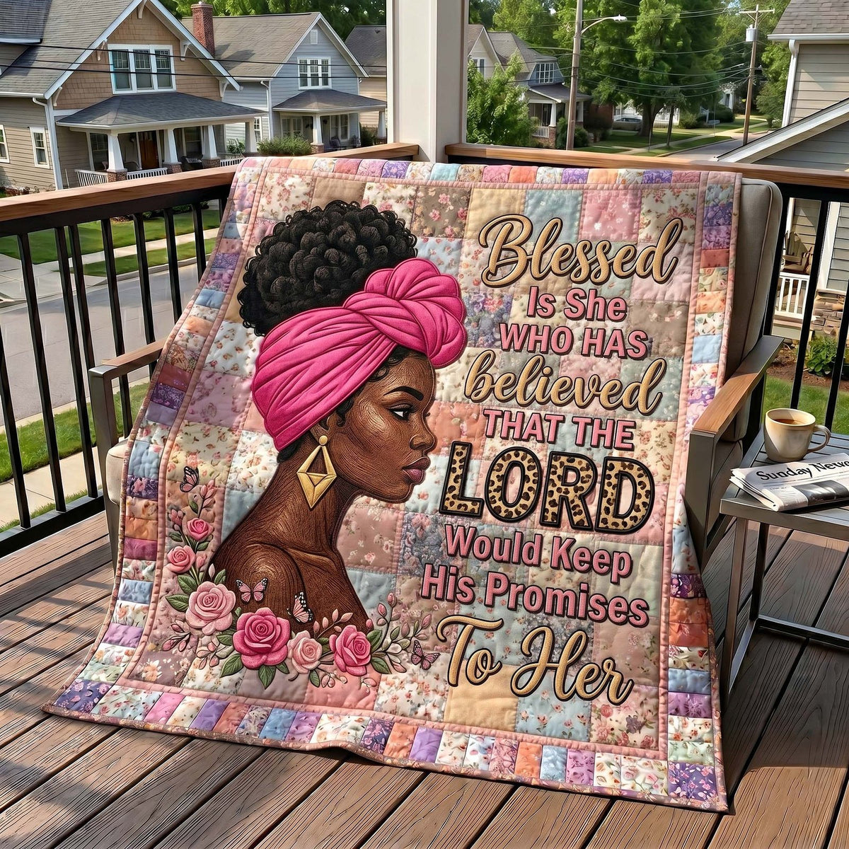Faithful Queen Quilted Blanket printed blanket