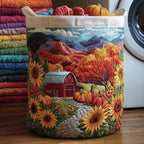 Fall Farm Quilted Laundry Hamper printed laundry hamper