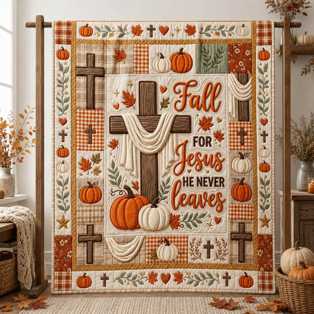 Fall For Jesus Quilted Blanket printed blanket