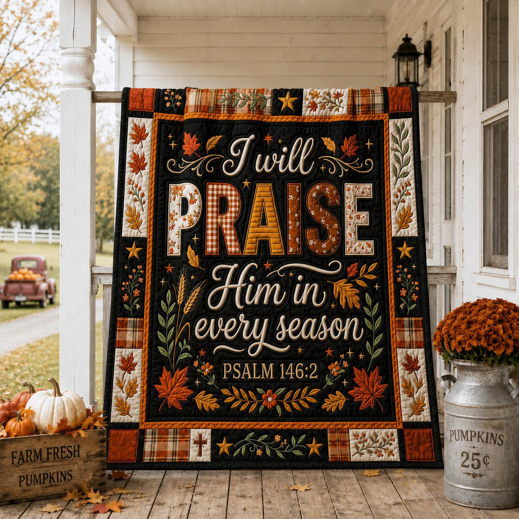 Fall For Jesus Quilted Blanket printed blanket