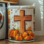 Fall for Jesus Quilted Laundry Hamper printed laundry hamper