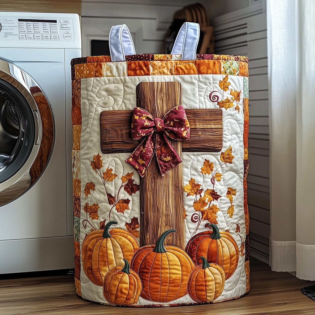 Fall for Jesus Quilted Laundry Hamper printed laundry hamper
