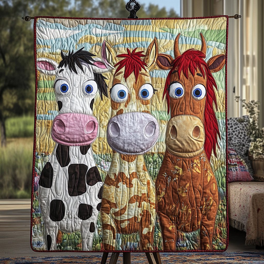 Farm Funnies Quilted Blanket printed blanket