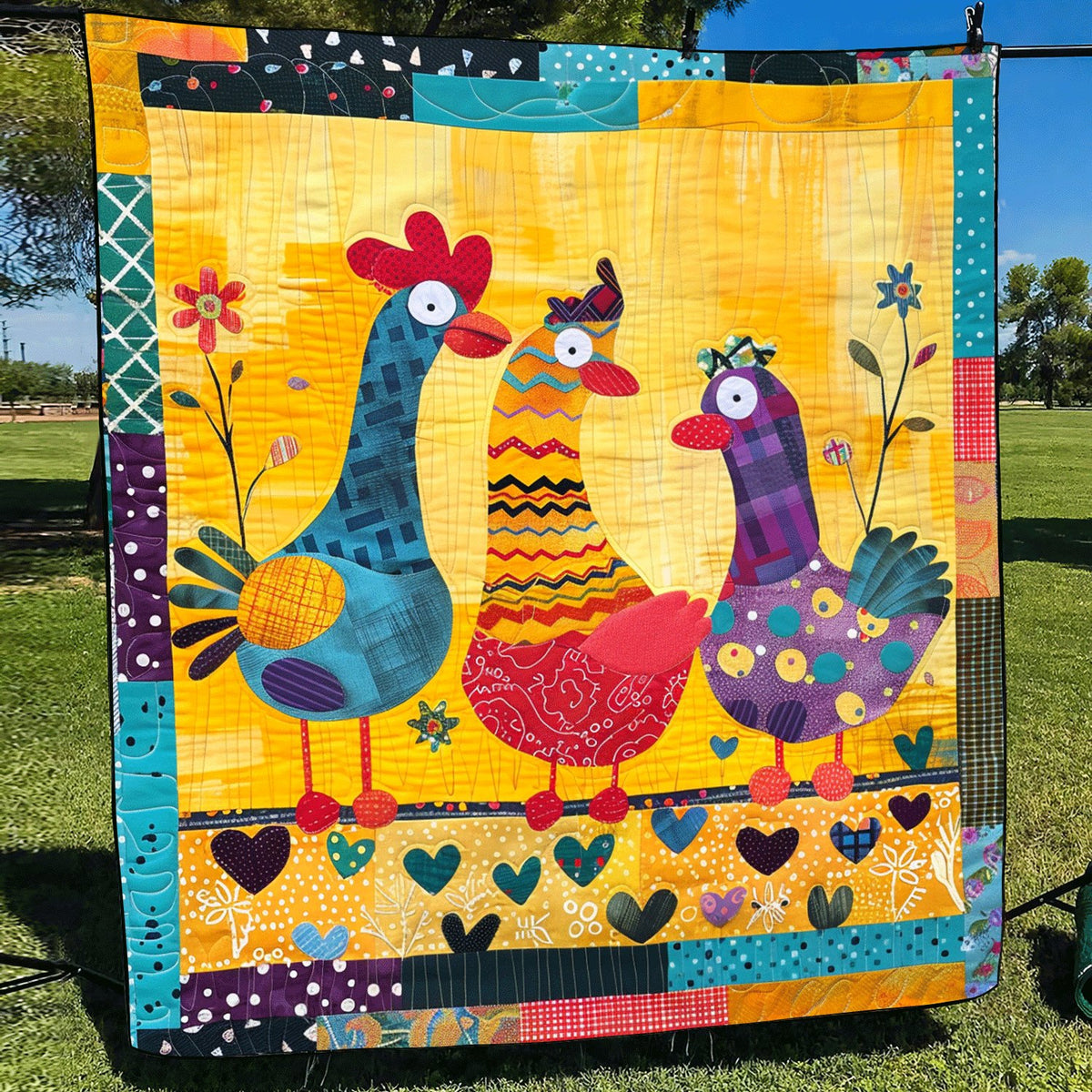 Farmhouse Gossip Quilted Blanket printed blanket