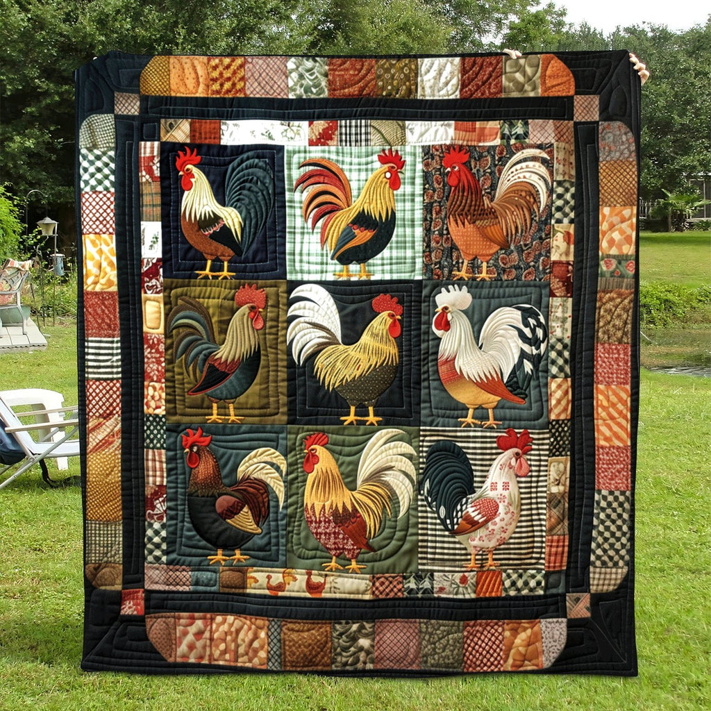 Farmhouse Patchwork Quilted Blanket printed blanket