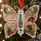 Elf Gift Butterfly Cash Holder Christmas Ornament
