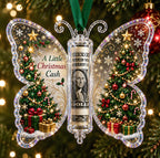 Golden Tree Butterfly Cash Holder Christmas Ornament