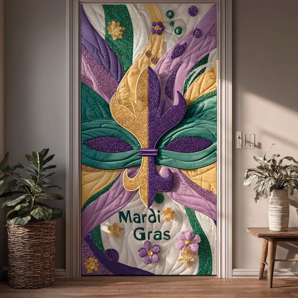 Feathers and Fortune Quilted Door Curtain printed door curtain