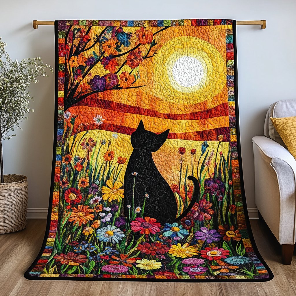 Feline Fantasy Quilted Blanket printed blanket