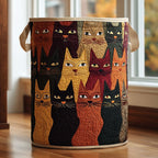 Feline Friends Quilted Laundry Hamper printed laundry hamper