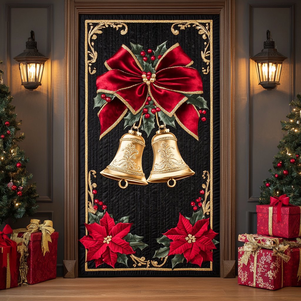 Festive Chimes Quilted Door Curtain printed door curtain