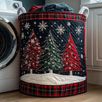 Festive Fir Quilted Laundry Hamper printed laundry hamper