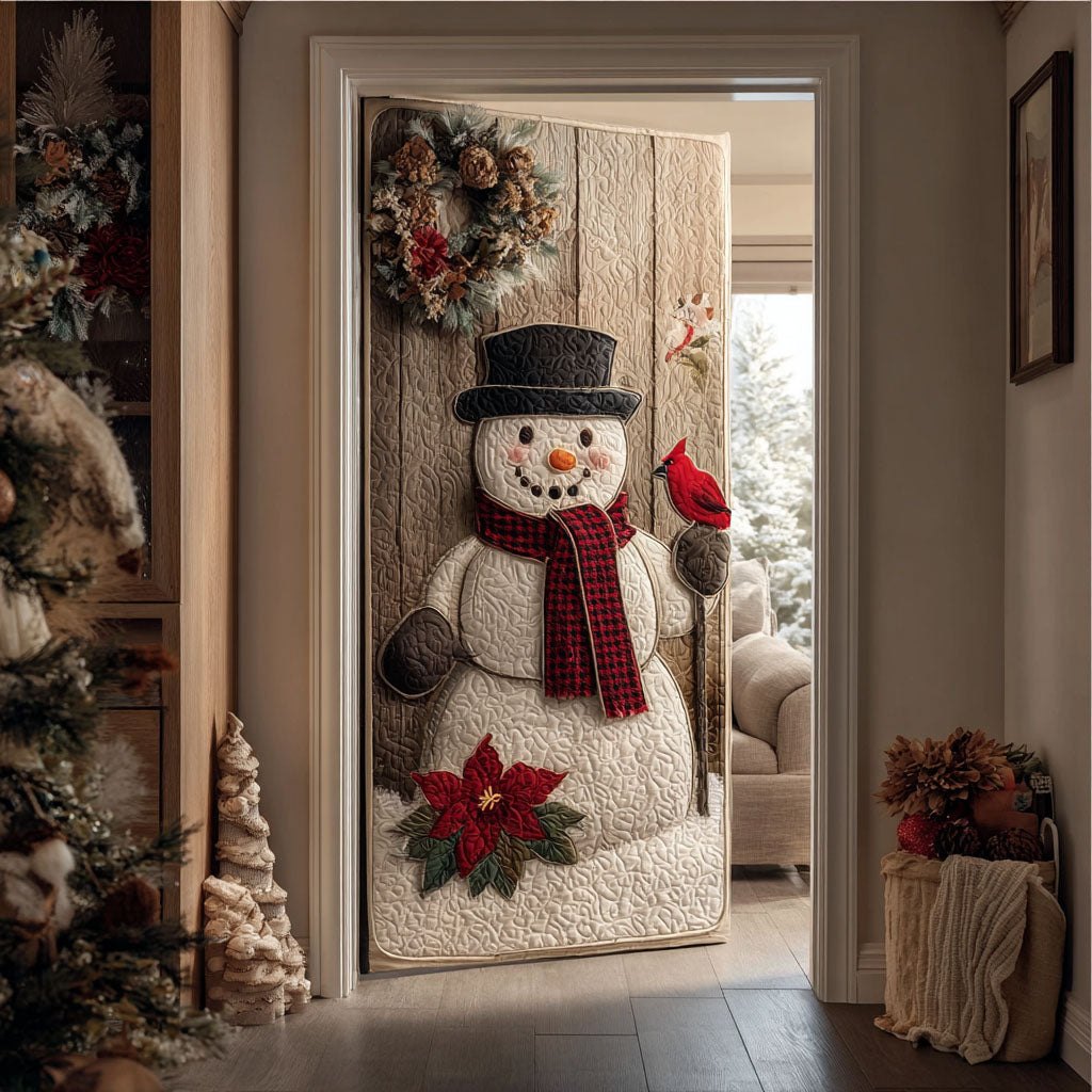 Festive Frost Quilted Door Curtain printed door curtain