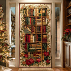 Festive Library Quilted Door Curtain printed door curtain