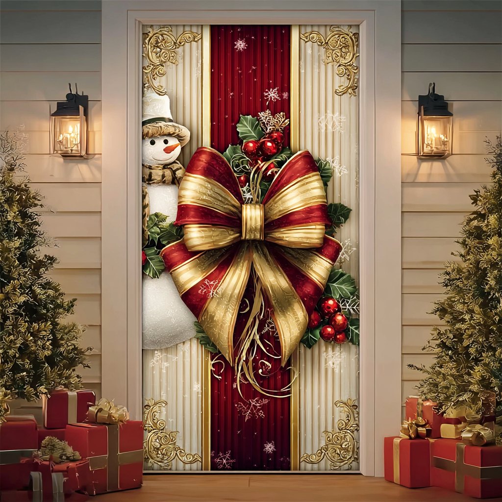 Festive Light Quilted Door Curtain printed door curtain