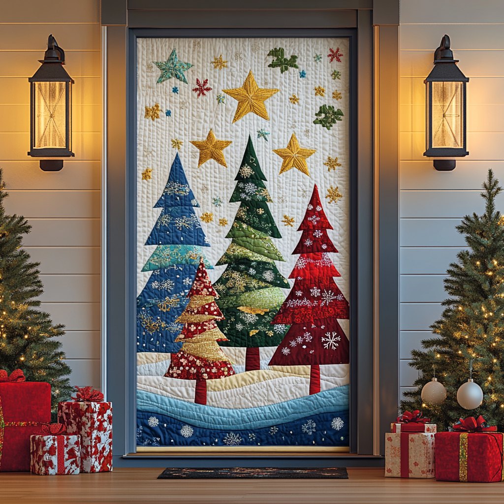 Festive Night Quilted Door Curtain printed door curtain