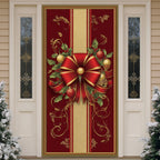 Festive Ribbon Quilted Door Curtain printed door curtain