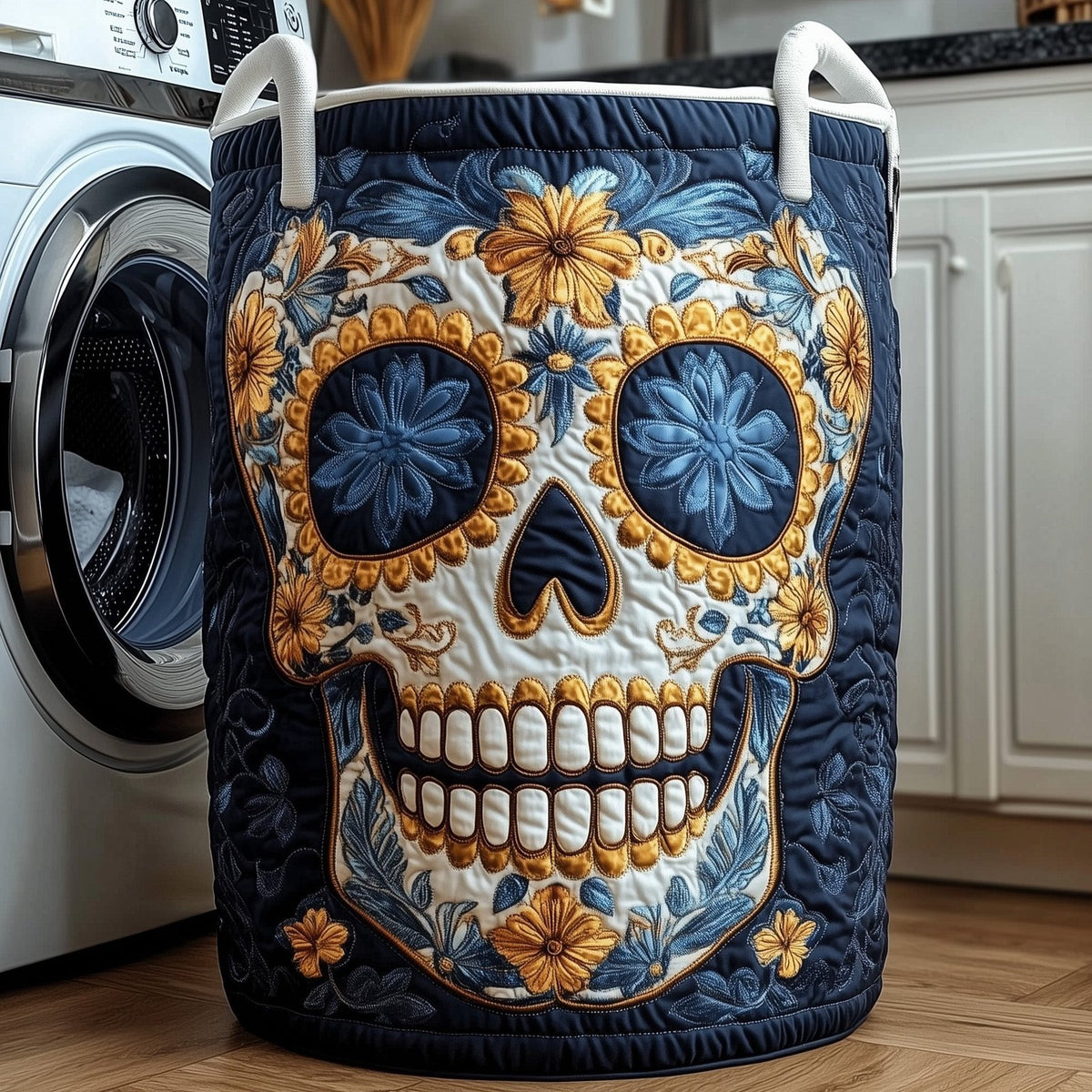 Fiesta Skull Quilted Laundry Hamper printed laundry hamper