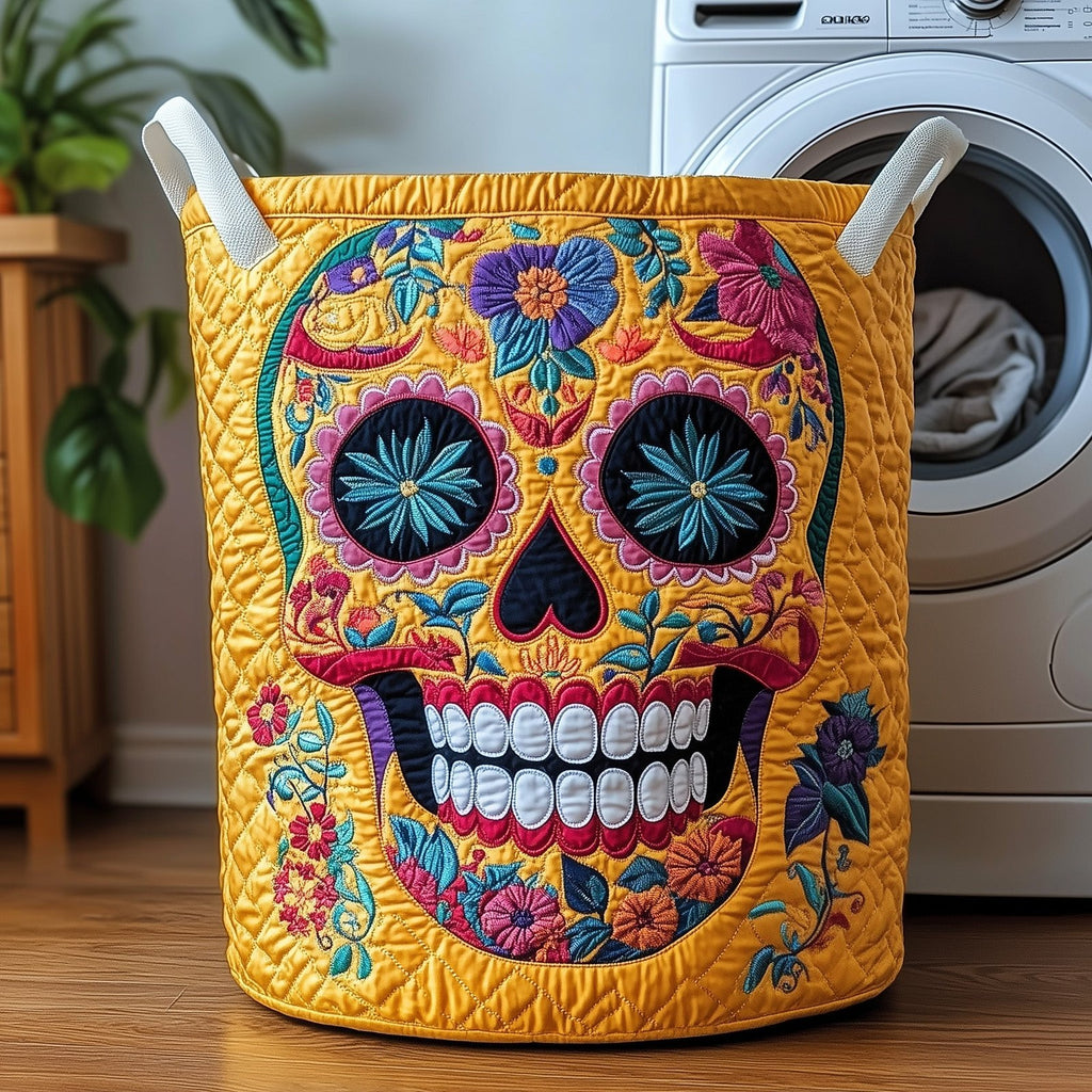 Fiesta Skull Quilted Laundry Hamper printed laundry hamper