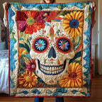 Fiesta Skull Vibes Quilted Blanket printed blanket