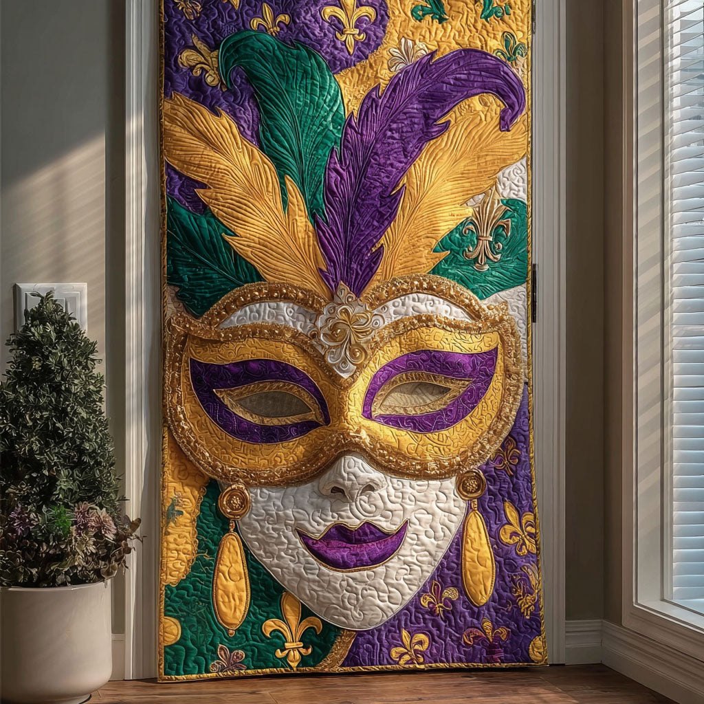 Fleur de Masque Quilted Door Curtain printed door curtain