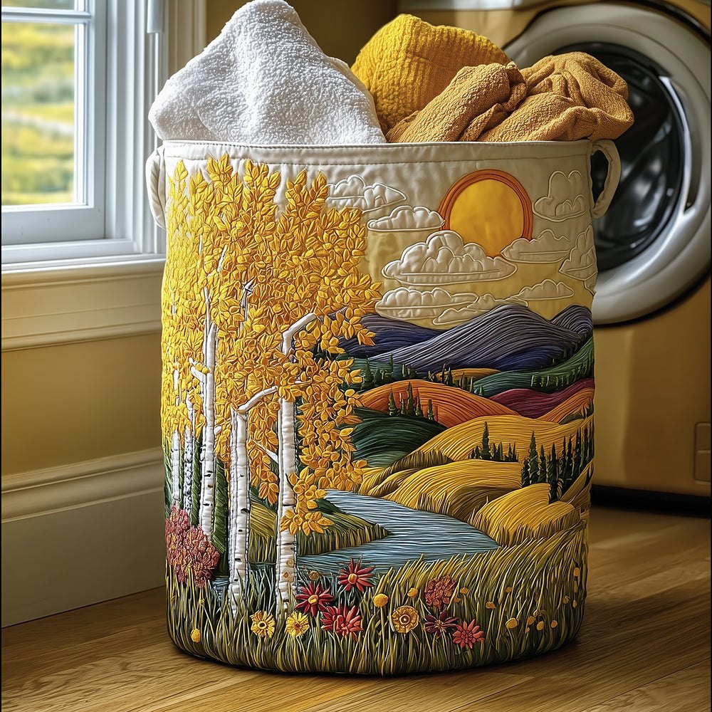 Floral Journey Quilted Laundry Hamper printed laundry hamper