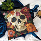 Floral Skull Charm Quilted Cushion Cover printed cushion cover