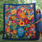 Flower Garden Quilted Blanket printed blanket