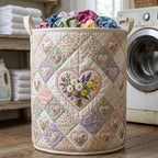 Flower Patchwork Quilted Laundry Hamper printed laundry hamper