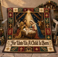 For Unto Us A Child Is Born Quilted Blanket printed quilt blanket