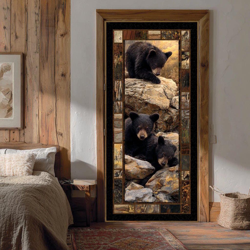 Forest Bear Quilted Door Curtain printed door curtain