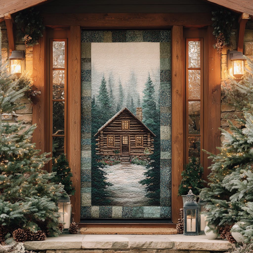 Forest Cabin Quilted Door Curtain printed door curtain