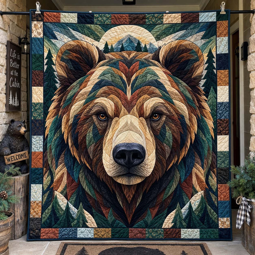 Forest Guardian Bear printed blanket