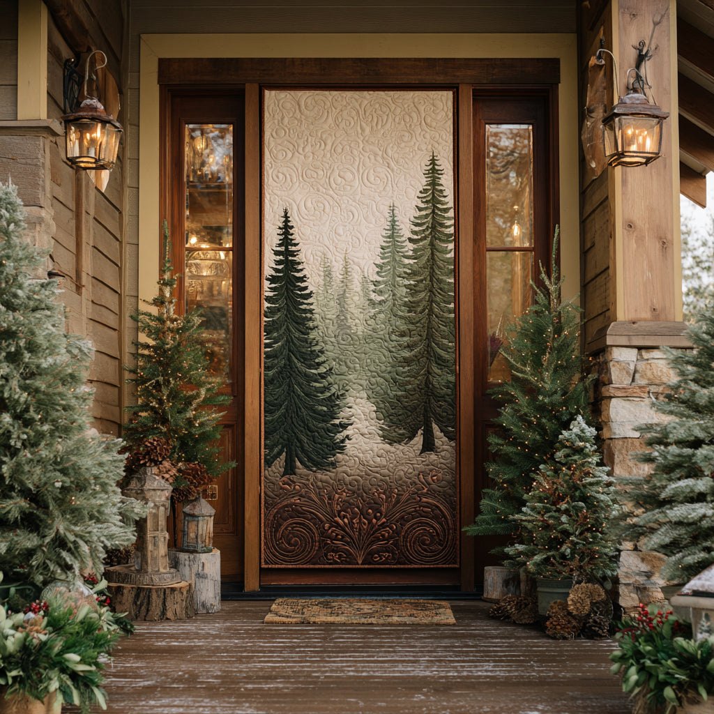 Forest Serenity Quilted Door Curtain printed door curtain