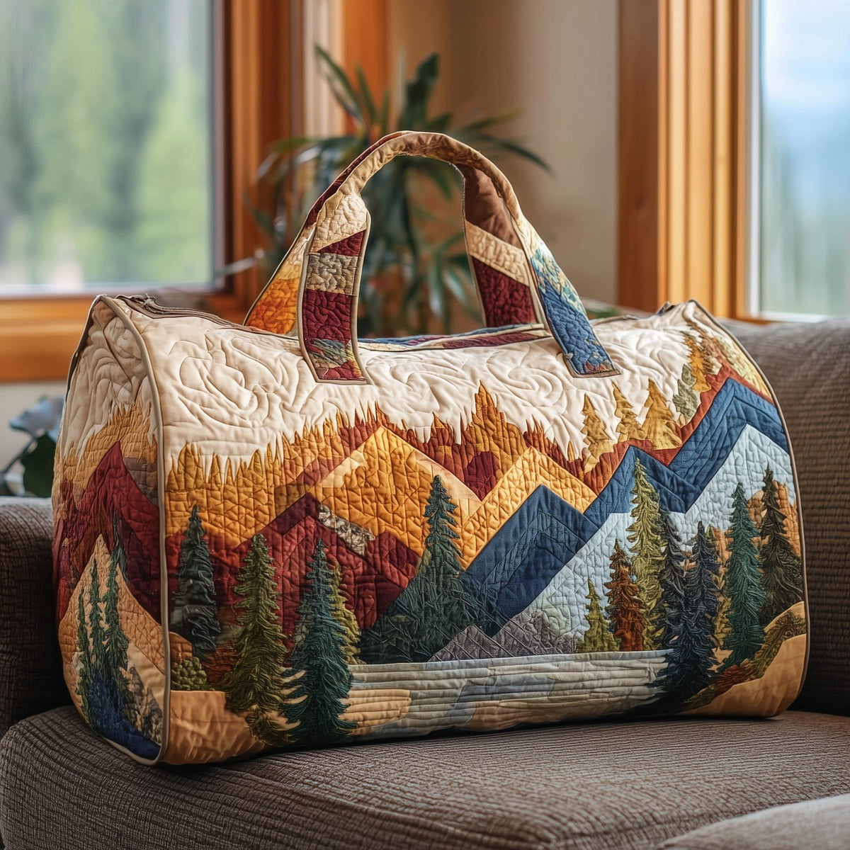 Forest Spirit Quilted Duffle Bag printed duffle bag