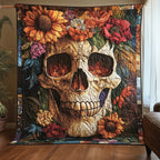 Free Mind Skull Quilted Blanket printed blanket