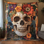 Free Mind Skull Quilted Blanket printed blanket