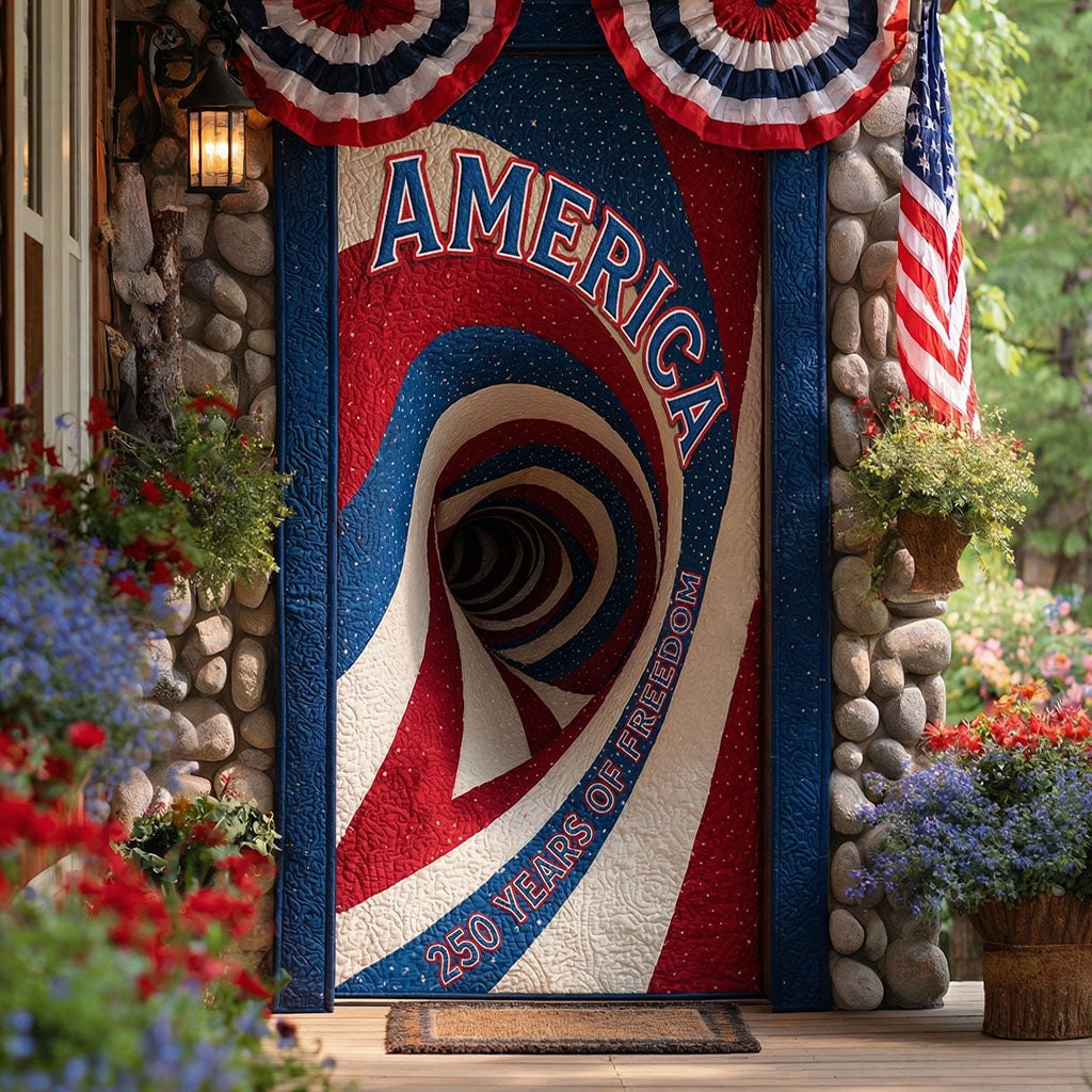 Freedom Abyss Mosaic Quilted Door Curtain printed door curtain