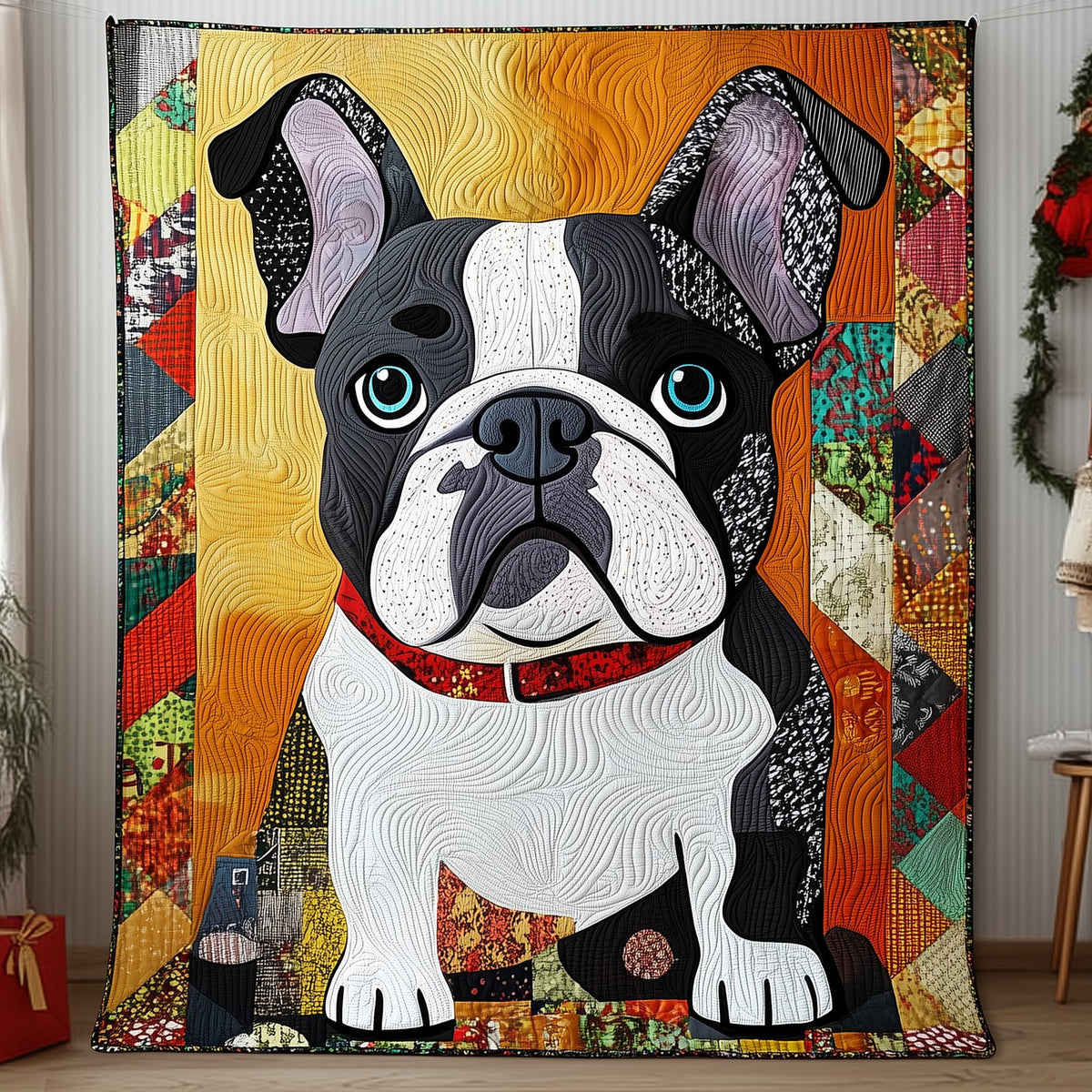 French Bulldog Quilted Blanket printed blanket